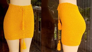 Crochet Skirt Tutorial  BEGINNER FRIENDLY crochetskirt [upl. by Eradis]