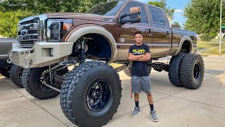 20” Lifted F350 Dually on 46’s Ignorantly Large [upl. by Hoang179]