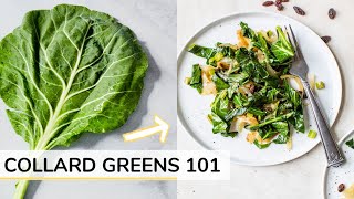 COLLARD GREENS 101  RECIPE  how to cook collard greens [upl. by Spada233]