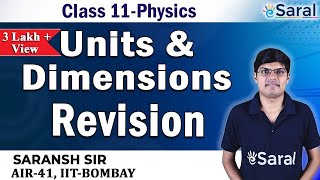 Units and Dimensions Revision  Physics Class 11 JEE NEET [upl. by Elyssa592]