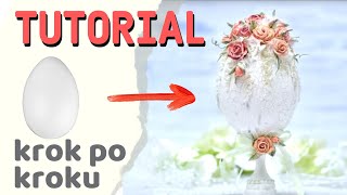 Stroik wielkanocny jajko popękane  DIY tutorial No738 [upl. by Naerb122]