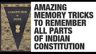 Tricks to Remember all Parts of the Indian Constitution by Roman Saini UPSC CSEIAS SSC CGL [upl. by Eeram594]