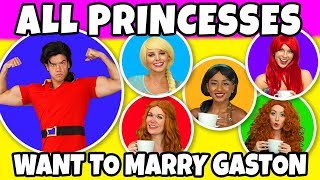 ALL DISNEY PRINCESSES WANT TO MARRY GASTON Totally TV [upl. by Asalocin]