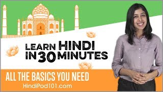 Learn Hindi in 30 Minutes  ALL the Basics You Need [upl. by Nesyt]