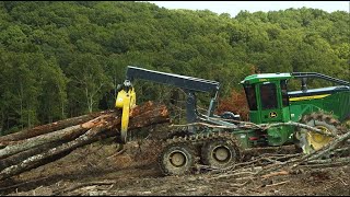 768LII Bogie Skidder  Matt Owens Logging Inc  John Deere Forestry [upl. by Annabal]