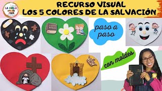 TUTORIAL LOS 5 COLORES DE LA SALVACIÓN PLAN DE SALVACIÓNManualidades cristianasRecurso visual [upl. by Yrtnej924]