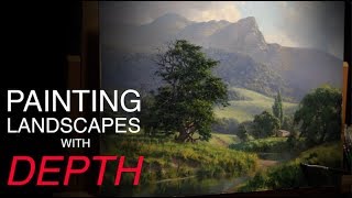 How to paint LANDSCAPES with DEPTH  Atmospheric PERSPECTIVE [upl. by Dalenna]