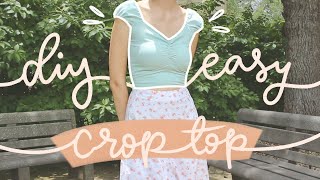 DIY Super Easy Ruched Crop Top Tutorial  Beginner Friendly Summer Top [upl. by Ahswat]