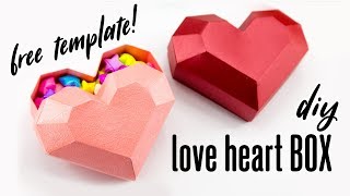 DIY Paper Heart Box Tutorial  Valentines Day  Paper Kawaii [upl. by Anul640]