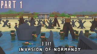 Minecraft Animation WW2  DDAY Invasion Of Normandy   Part 1 [upl. by Hairabez]