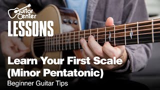 Learn Your First Scale Minor Pentatonic  Beginner Guitar Tips [upl. by Ellswerth78]