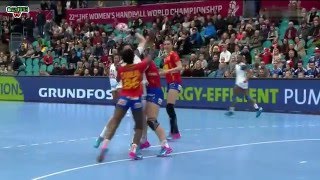 ESPAGNE VS FRANCE Handball Championnat du monde féminin 2015 8e de finale [upl. by Yelsnia367]