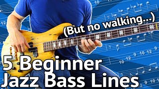 5 BeginnerFriendly JAZZ Bass Lines Guaranteed To Impress [upl. by Sanalda]