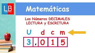 Los Números DECIMALES LECTURA y ESCRITURA ✔👩‍🏫 PRIMARIA [upl. by Dreyer]