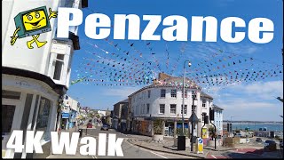 Penzance  Cornwall  England  Town Centre amp Harbour  4K Virtual Walk [upl. by Illoh474]