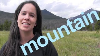 How to Say MOUNTAIN and SENTENCE  American English [upl. by Ahsinuq]