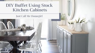 Building a DIY Buffet using Stock Kitchen Cabinets [upl. by Ajidahk244]