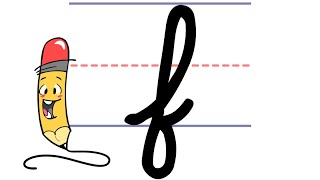 Pencil Petes Cursive Writing  Lowercase f [upl. by Marvella]