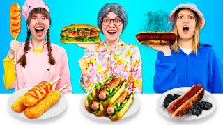 Me VS Grandma VS Chef Cooking Challenge ALL CHALLENGES [upl. by Nij]