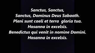 SANCTUS LATIN GREGORIAN CHANT MASS Ordinary Lyrics Words text Sing along song hymn [upl. by Aanas]