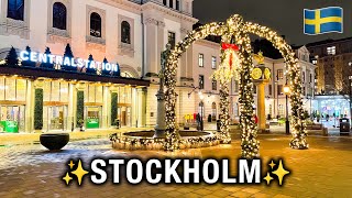 Sweden Stockholm Christmas Lights Tour 2024 4K [upl. by Lorie]