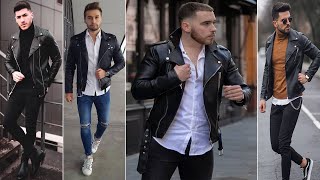 BEST MENS LEATHER JACKET OUTFITS MEN 2021  Leather Jacket  Best Jackets For Men 2021 [upl. by Ididn]