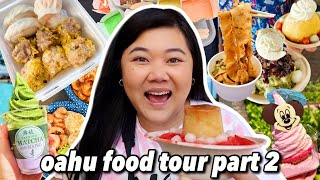 What to Eat in HAWAII Oahu Food Tour Part 2 [upl. by Gairc]