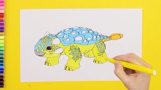 How to draw Bumpy Ankylosaurus Jurassic World Camp Cretaceous [upl. by Remled]