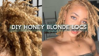 Step by Step DIY Honey Blonde Locs with Minimal Damage  WestIndieRay [upl. by Aiset]