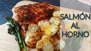 SALMON AL HORNO CON PATATAS  SALMÓN MARINADO  RECETA FÁCIL [upl. by Ellehcin]