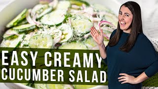 How to Make Creamy Cucumber Salad [upl. by Healion]