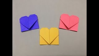 Origami Heart Bookmark  How to Make Bookmarks [upl. by Angid]