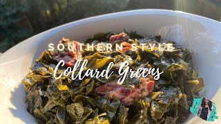 EASY SOUTHERN STYLE COLLARD GREENS  BEGINNER FRIENDLY RECIPE [upl. by Nwahsauq10]