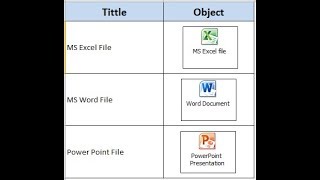 How to insert an Object file in MS Excel [upl. by Eimoan436]