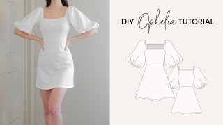 DIY Puff Sleeve Dress  Sewing Pattern [upl. by Bridge759]