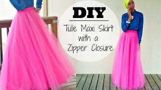 Nadira037  DIY  Tulle Maxi Skirt  With a Hidden Zipper [upl. by Yttel296]