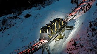 The worlds steepest funicular railway opens in Switzerland [upl. by Hawkie]