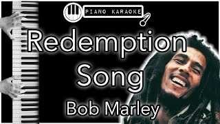 Redemption Song  Bob Marley  Piano Karaoke Instrumental [upl. by Aidnahs]