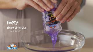 Elmer’s Glue DIY KIDFRIENDLY Purple Glitter Slime [upl. by Einnob]