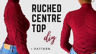 DIY Ruched Centre High Neck Top  pattern beginner friendly  Inspired By Myah [upl. by Memberg]