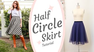 DIY Half CIRCLE SKIRT Sewing Tutorial  Fully Lined amp Invisible Zipper [upl. by Annoyek331]