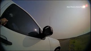 Body camera footage shows Arizona man shooting at New Mexico State Police officer [upl. by Lleinad838]