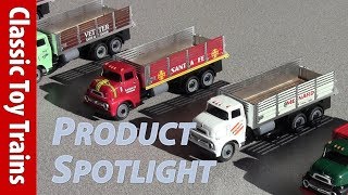 Menards O gauge stake trucks  Classic Toy Trains magzine [upl. by Vitkun]