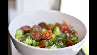 Salad Shirazi  Persian Food  Cucumber Mint Tomato Salad [upl. by Nathanoj]