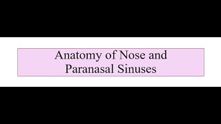 Nose and Paranasal Sinuses [upl. by Notxed982]