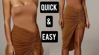 How to make a Ruched Skirt  easy ruched skirt tutorial  DIY [upl. by Galen571]