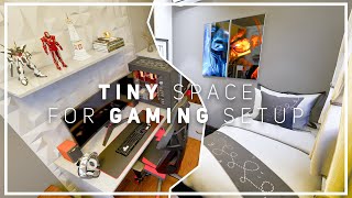 SMALL GAMING ROOM SETUP WITH BED  SMALL BEDROOM MAKEOVER GAMING AREA [upl. by Adan]