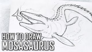 How To Draw Mosasaurus from Jurassic World  Tutorial Tuesday [upl. by Screens]