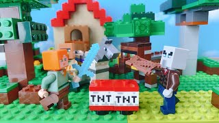 🍖LEGO MINECRAFT Illager Raid  FULL ANIMATION Stop Motion [upl. by Lonnard897]