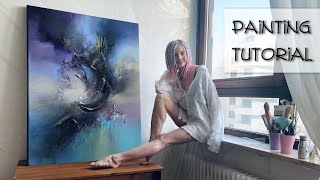 9 TIPS FOR BEGINNER ARTISTS  Abstract Acrylic Painting Tutorial [upl. by Jahncke]